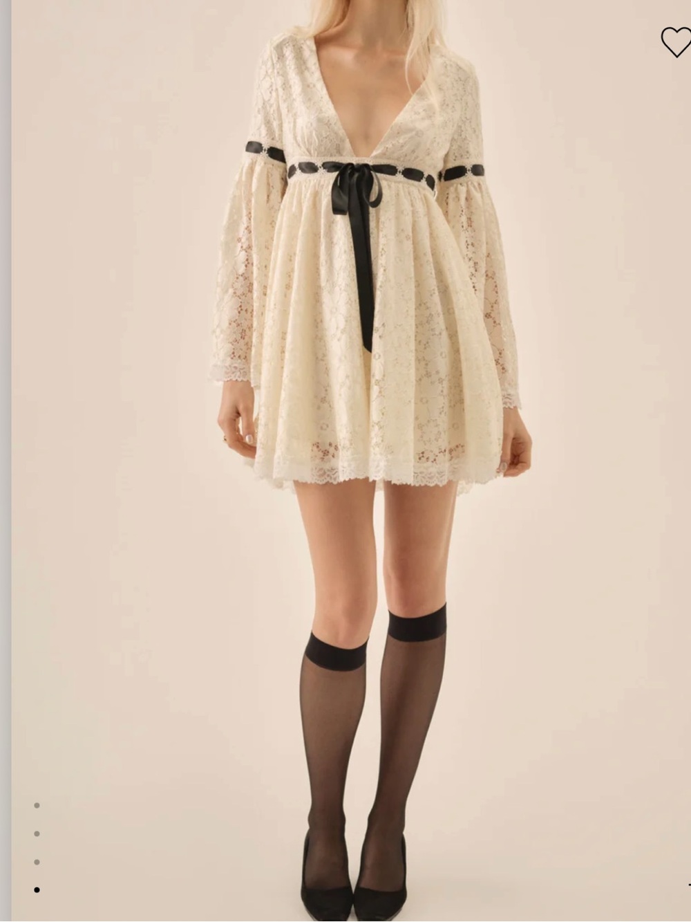 NWT For Love & Lemons Creampuff Lace Mini Dress Size XS